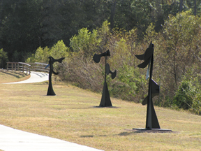 Vertical Motifs installation at the Mobile Museum of Art