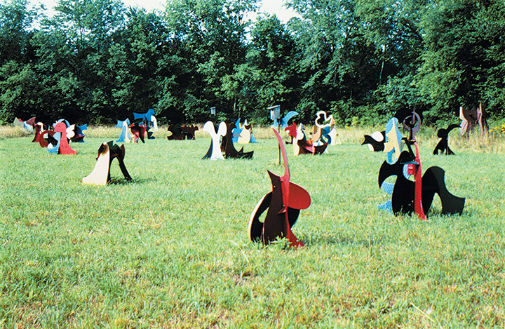 Garden setting at the sculpture fields