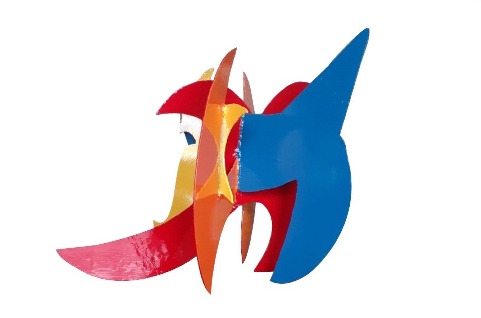 David Hayes painted steel sculpture for Hamptons Fine Art Fair