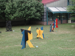 Outdoor sculpture installation for the James A. Michener Art Museum